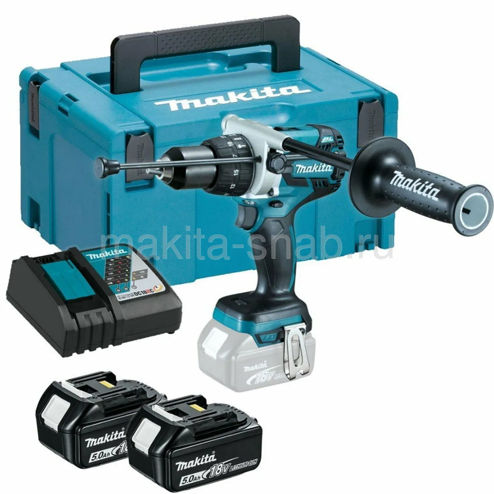 Аккумуляторная ударная дрель-шуруповерт Makita DHP486RTJ