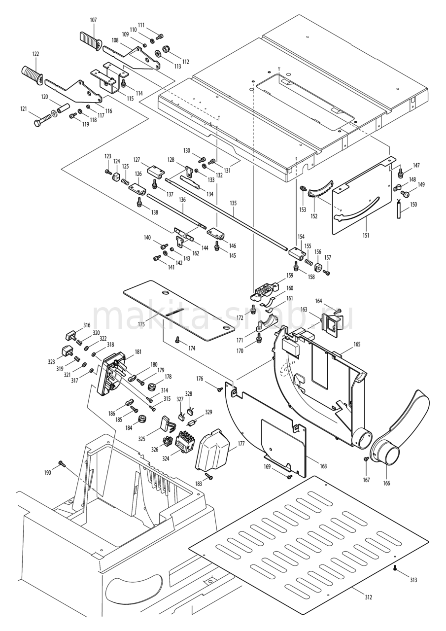 Стол на колесах для MLT100N / 2704N MAKITA (JM27000300)