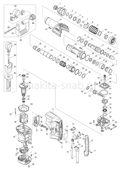 Деталировка(Запчасти) Makita HM0870C