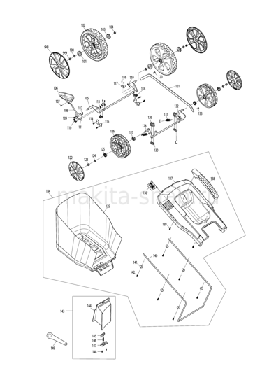 Деталировка(Запчасти) Makita ELM4620 1248369905