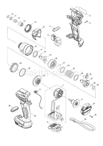 Деталировка(Запчасти) Makita DTD137