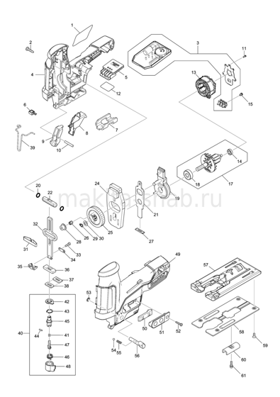 Деталировка(Запчасти) Makita JV102D