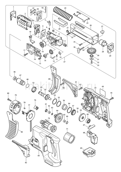 Деталировка(Запчасти) Makita DFR550