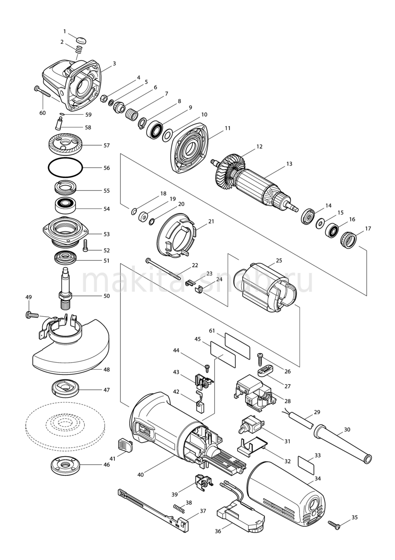 Деталировка(Запчасти) Makita 9565CVR