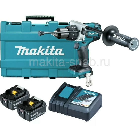 Аккумуляторная ударная дрель-шуруповерт Makita DHP458RFE