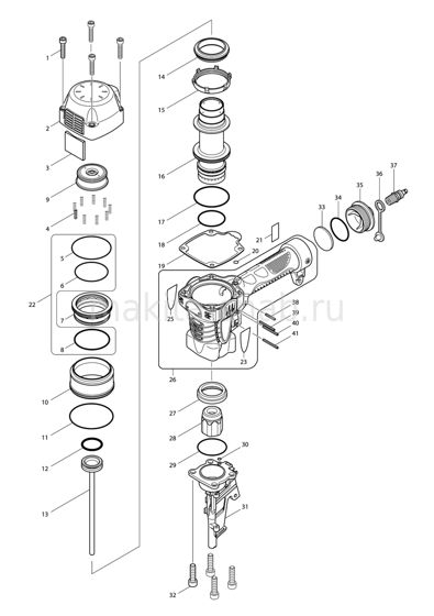 Деталировка(Запчасти) Makita AN911H