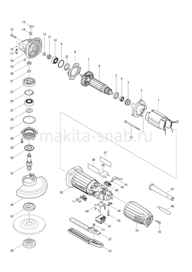 Деталировка(Запчасти) Makita GA4534