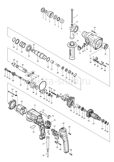 Деталировка(Запчасти) Makita HR2470