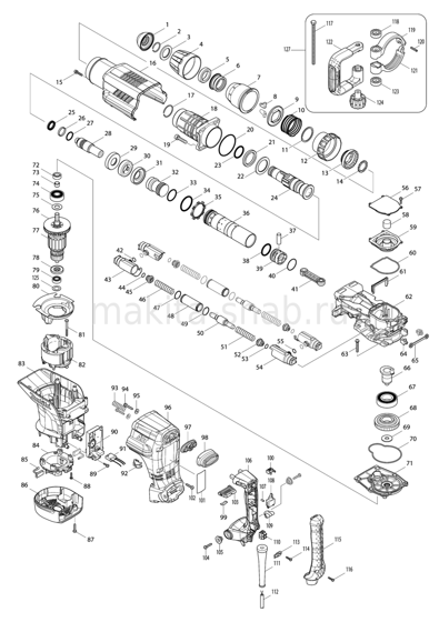 Деталировка(Запчасти) Makita HM1213C