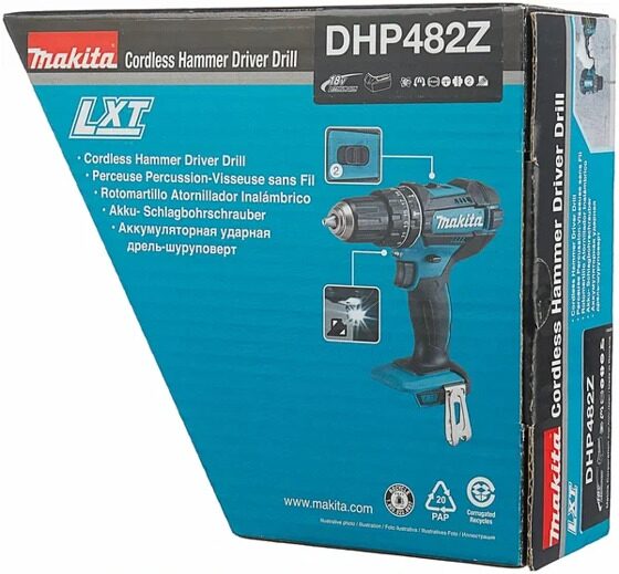 Аккумуляторная ударная дрель-шуруповерт Makita DHP482Z 4007279911