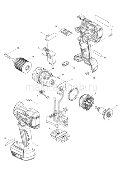 Деталировка(Запчасти) Makita DDF480