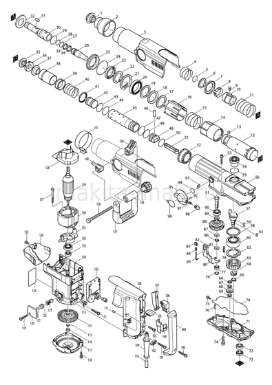 Деталировка(Запчасти) Makita HR5001C