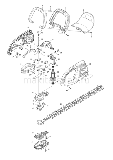 Деталировка(Запчасти) Makita UH6570