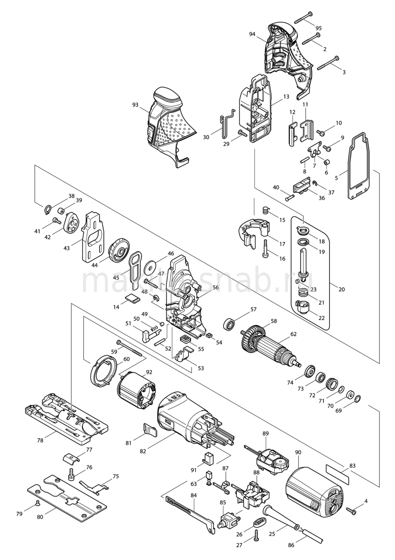 Деталировка(Запчасти) Makita 4351CT