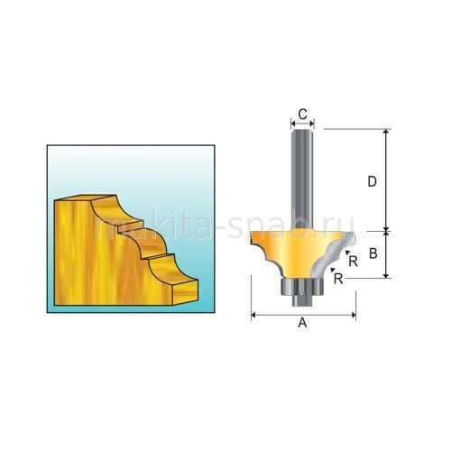 Фреза кромочная галтельная S-образная Makita D-11857 1633811263