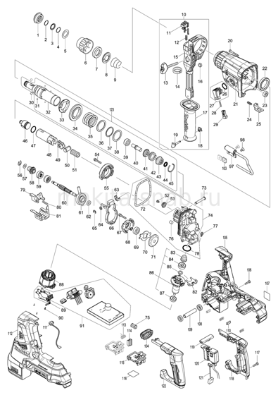 Деталировка(Запчасти) Makita DHR280