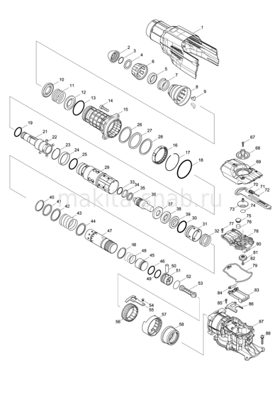 Деталировка(Запчасти) Makita HR5202C