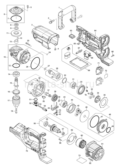 Деталировка(Запчасти) Makita DDA460