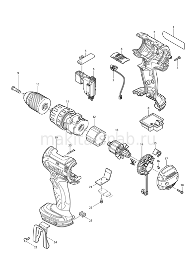 Деталировка(Запчасти) Makita BHP452