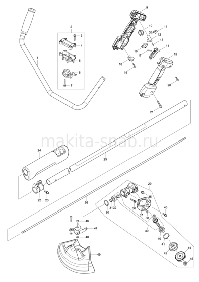 Деталировка(Запчасти) Makita DUR361U