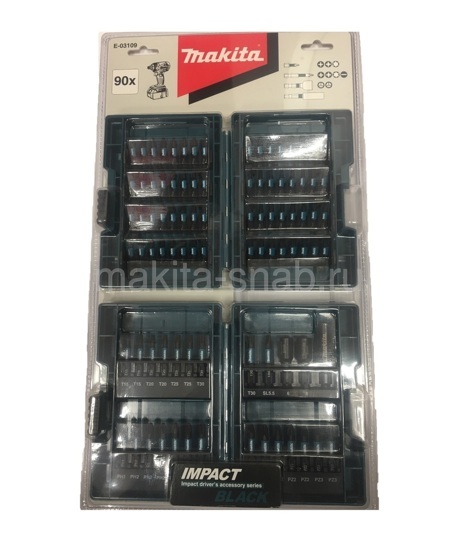 Набор насадок IMPACT BLACK 90шт. Makita E-03109 3579052503