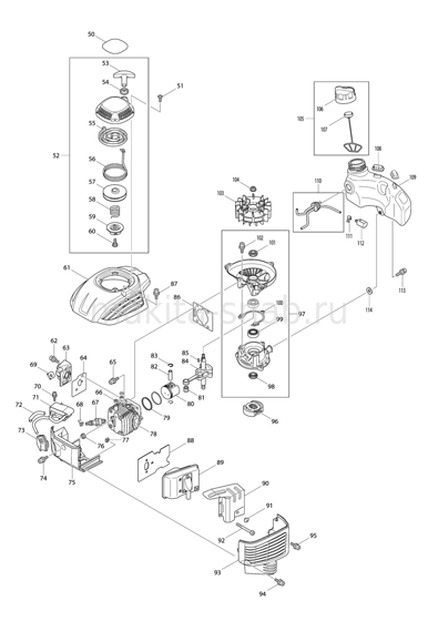 Деталировка(Запчасти) Makita EH7500S 1246358105