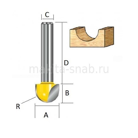 Пазовая галтельная фреза Makita D-48016