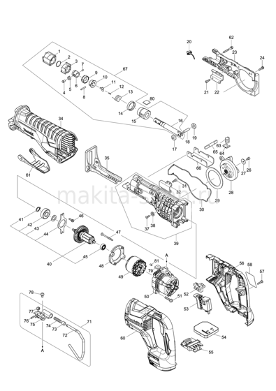 Деталировка(Запчасти) Makita DJR187