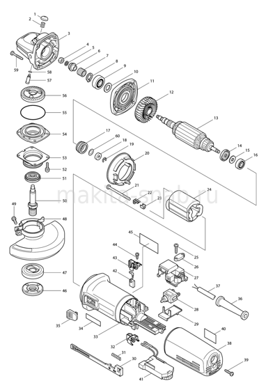 Деталировка(Запчасти) Makita 9565CV