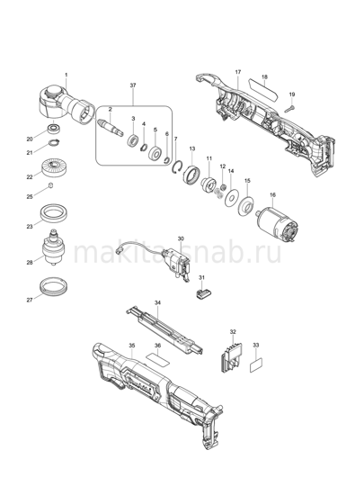 Деталировка(Запчасти) Makita DA332D