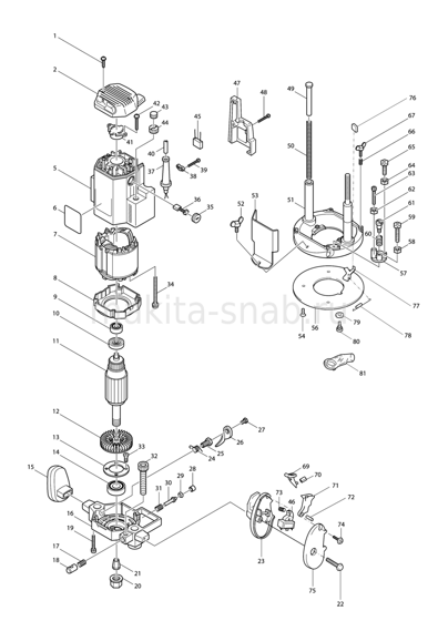 Деталировка(Запчасти) Makita 3612