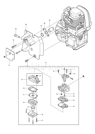 Деталировка(Запчасти) Makita BHX2501 1227297105