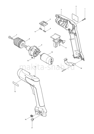 Деталировка(Запчасти) Makita 6018D