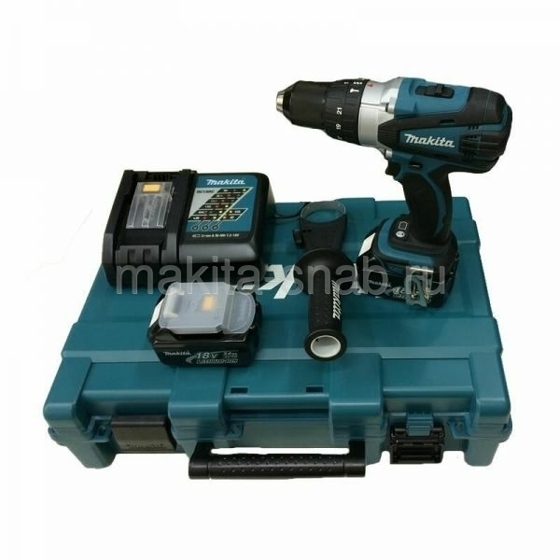 Аккумуляторная ударная дрель-шуруповерт Makita DHP458RFE 2614651909