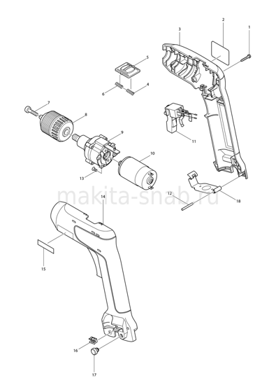 Деталировка(Запчасти) Makita 6017D