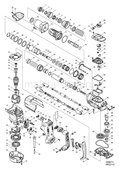 Деталировка(Запчасти) Makita HR5211C