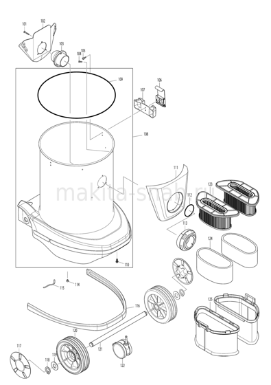 Деталировка(Запчасти) Makita VC3211M 1283762705