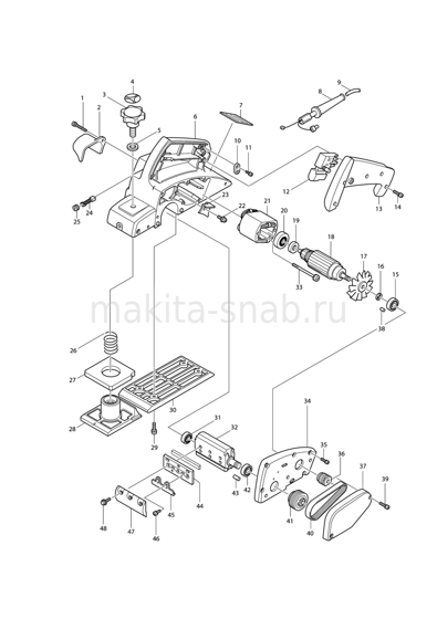 Деталировка(Запчасти) Makita 1902