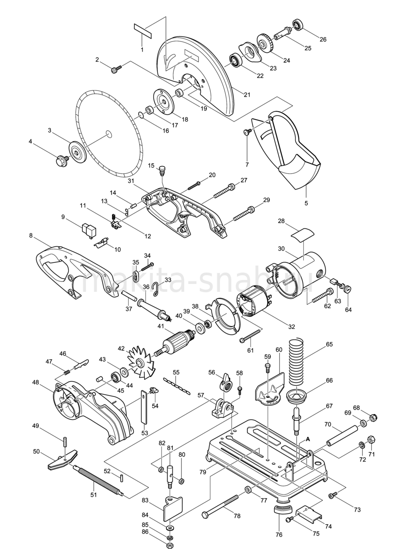 Деталировка(Запчасти) Makita 2414NB