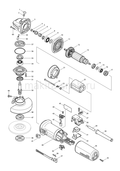 Деталировка(Запчасти) Makita 9564H