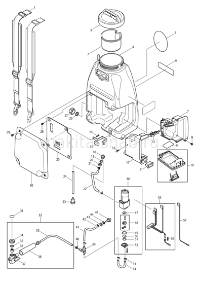 Деталировка(Запчасти) Makita BVF154