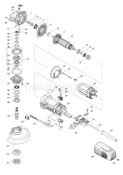 Деталировка(Запчасти) Makita GA5040