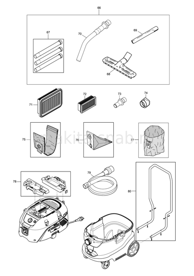 Деталировка(Запчасти) Makita VC4210M 1284101905