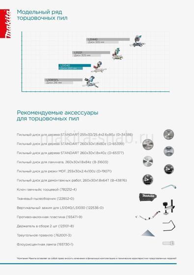 Пила торцовочная Makita LS1040FN 1035900305