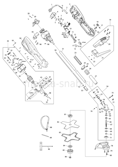 Деталировка(Запчасти) Makita UR2300