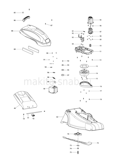 Деталировка(Запчасти) Makita ELM3800 1248356705