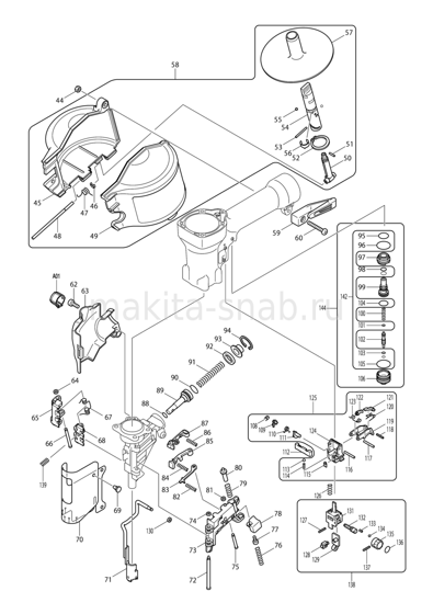 Деталировка(Запчасти) Makita AN610H 1225860305