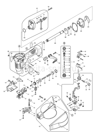 Деталировка(Запчасти) Makita AR410HR 1225881305