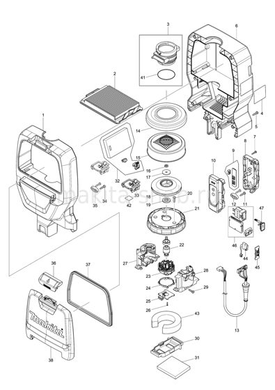 Деталировка(Запчасти) Makita DVC265