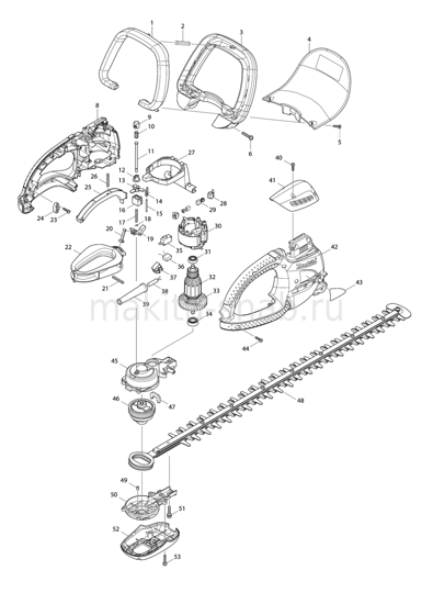 Деталировка(Запчасти) Makita UH7580